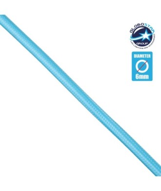 GloboStar® 77609 Στρογγυλό Υφασμάτινο Καλώδιο 1m 2 x 0.75mm² Γαλάζιο